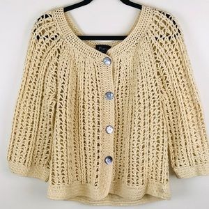 ANTHRO PURE HANDKNIT Open Weave Cardigan